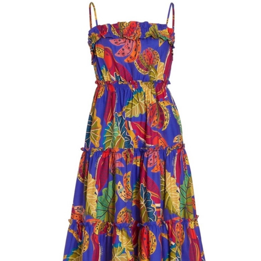 FARM RIO Beaks & Bananas Midi Dress